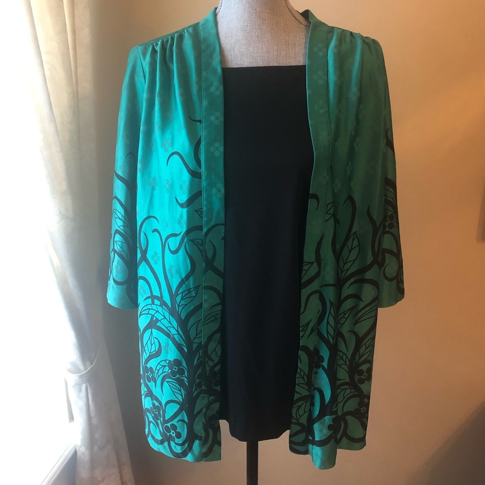 Emerald Green/Black Blouse